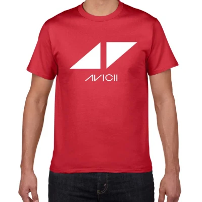 Новинка Avicii DJ fans pok harajuku футболка мужская хлопок рок группа футболка мужская уличная одежда футболка homme мужская футболка - Цвет: red