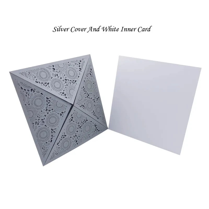 Cover And Inner Card 1 шт., лазерная резка, роскошная Цветочная Свадебная пригласительная открытка, бумага, элегантные кружевные конверты, с принтом, свадебные украшения, вечерние принадлежности - Цвет: Cover And Inner Card
