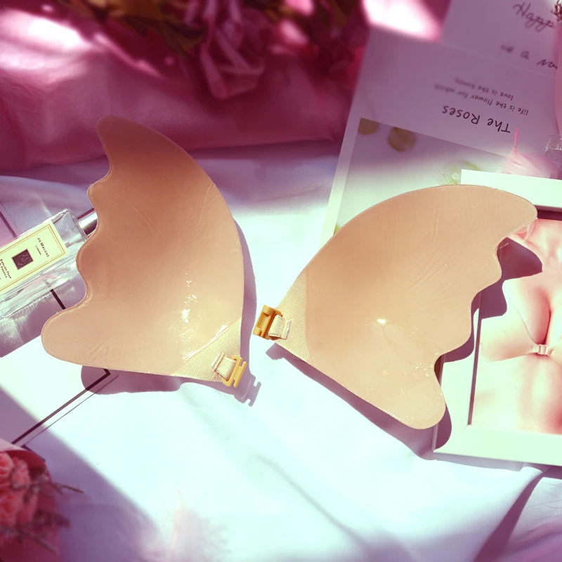 Butterfly Wing Women Self Adhesive Strapless Bandage Stick Gel Silicone Push Up Invisible Bra