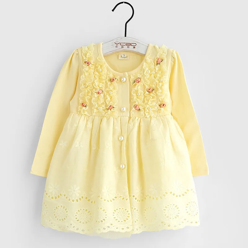 Одежда для маленьких девочек новинка 2017 весенний осенний кардиган куртка платье