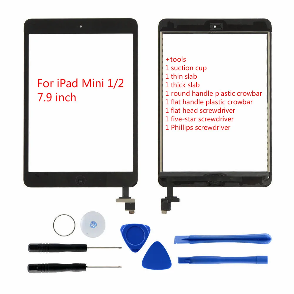 Черный сенсорный экран для iPad mini 1/2 A1432 A1454 A1455 A1489 дигитайзер замена экрана+ IC