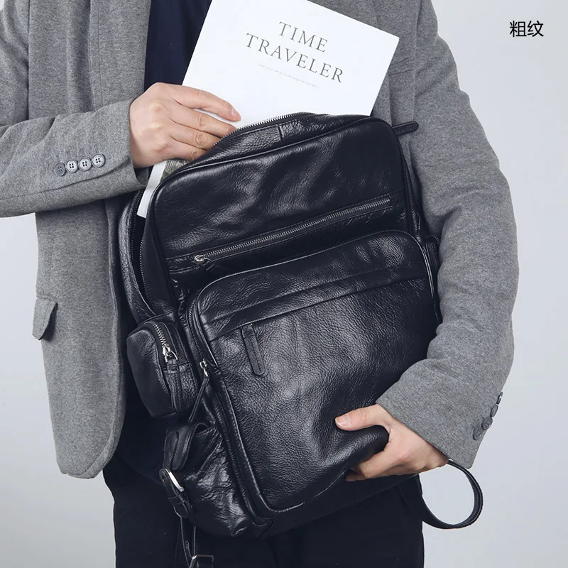 Мужской рюкзак из коровьей кожи LANSPACE модный брендовый натуральной | Багаж и сумки