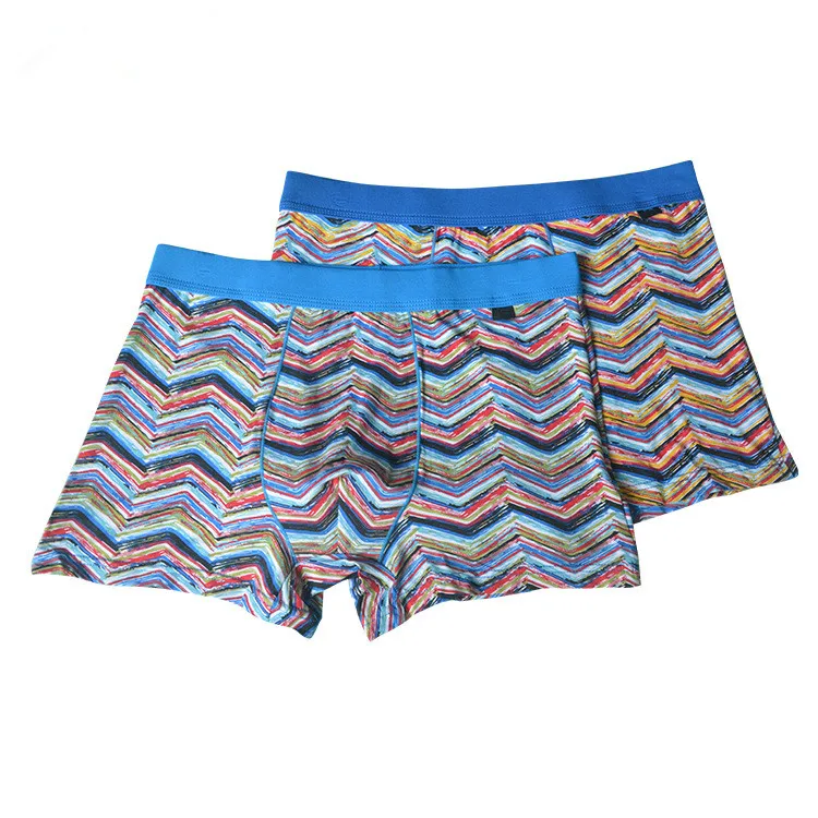 2 шт. мужские хлопковые трусы-боксеры с графическим принтом | Мужская одежда