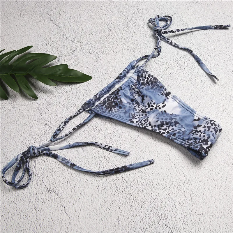 Хит продаж Женский треугольный комплект бикини сексуальный купальник с принтом