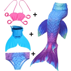 children mermaid tail with monofin kids girls swimming mermaid tail mermaid costumes swimsuit flipper for girls free global shipping