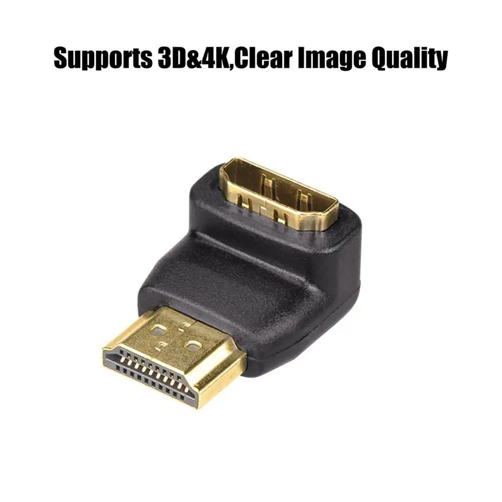 HDMI адаптер для подключения мужчин и женщин 270/90 градусов позолоченный правый угол