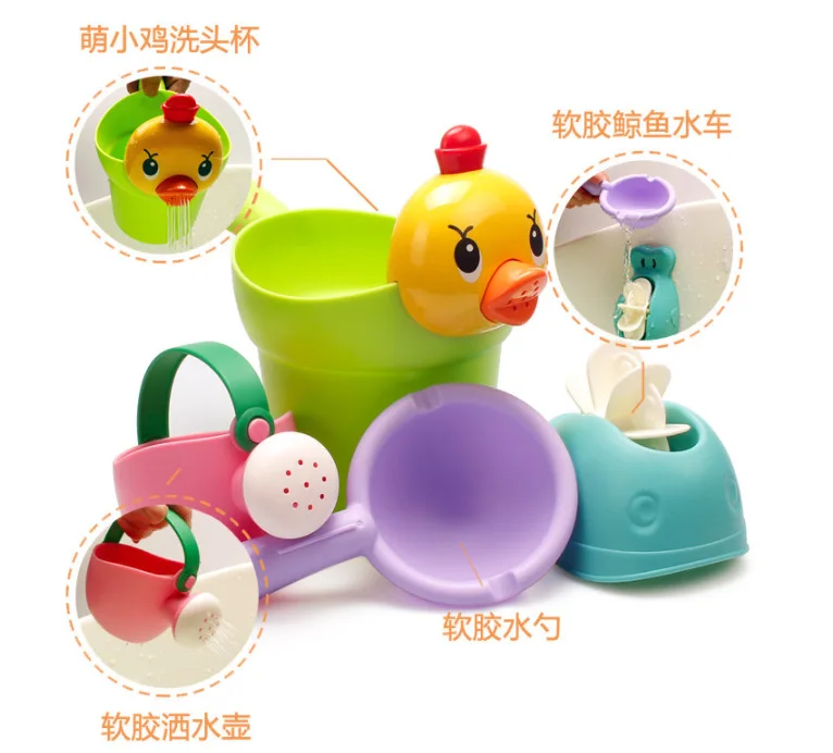 Классические детские Игрушки для ванны милый пластиковый медведь/цыпленок в