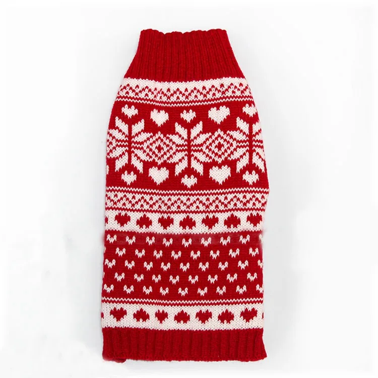 2017 Christmas Red Floral Sweet Autumn/winter Small Dog Clothes Princess Snowflake Sweaters for Dogs | Дом и сад