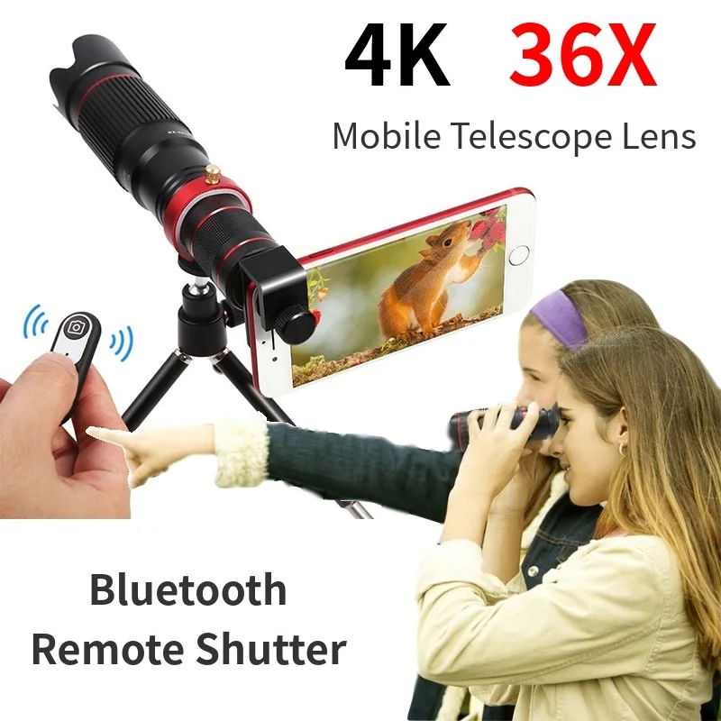 HD мобильный телефон 4K 36X телескоп камера оптический зум объектив телефон телеобъектив es для iPhone смартфон для huawei samsung