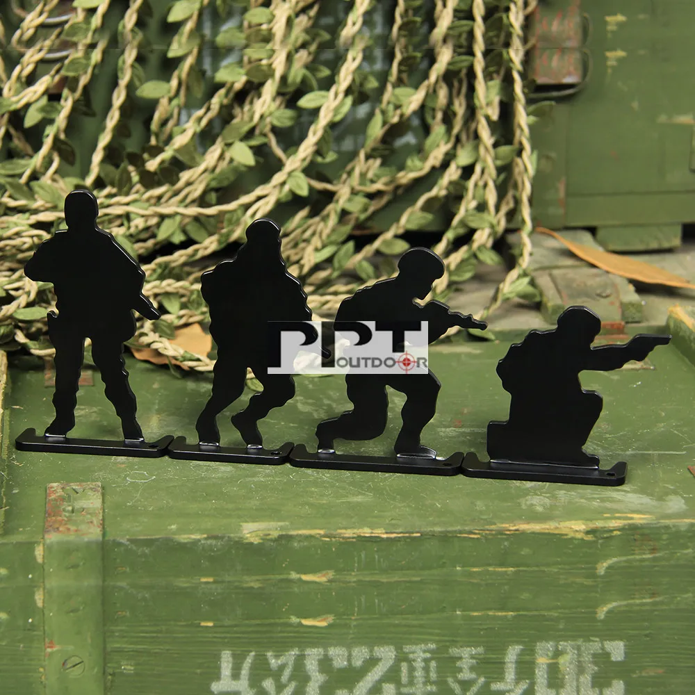 Металлический Airsoft стрельба цель 4 осанки армии Стиль (4 шт./упак.) Пейнтбольные
