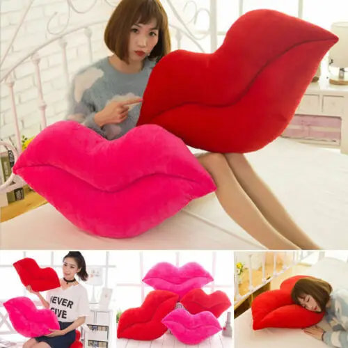 Sexy Thin Cute Cotton Red Lips Home Room Decorative Throw Sofa Waist Cushion Cover Pillow |