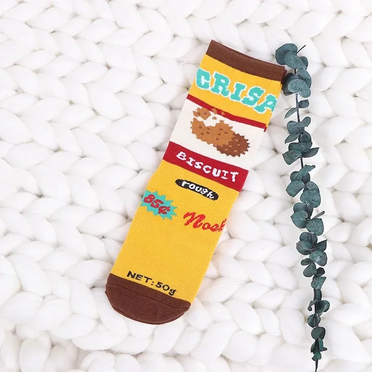 Модные весенне летние носки sokken milk illustration calcetines женские Алфавит Смешные забавные