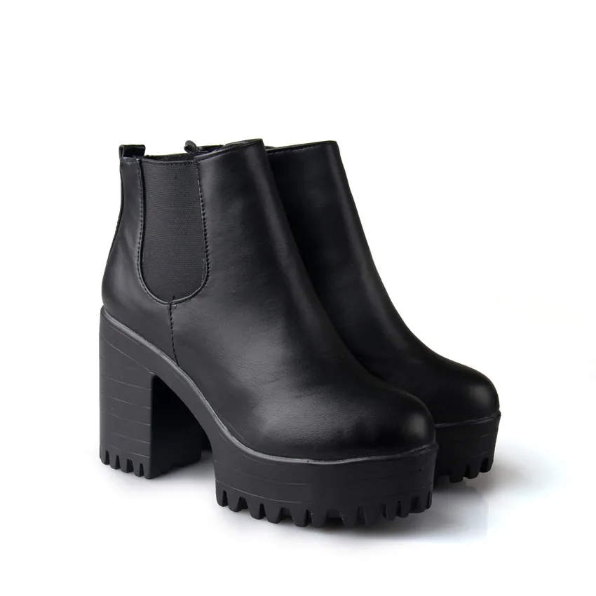Модные женские сапоги botas mujer на квадратном каблуке и платформе zapatos высокие