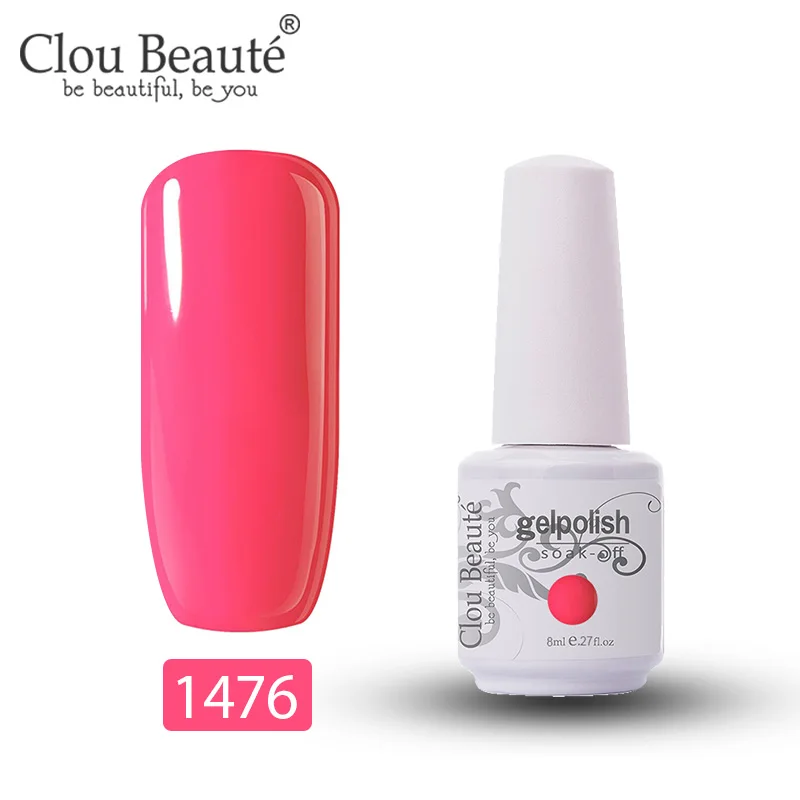 1476 Clou Beaute Гель-лак 8 мл Полупостоянный УФ светодиодный лак для ногтей замачиваемый Белый Гель-лак для ногтей базовое верхнее покрытие дизайн ногтей - Цвет: 1476
