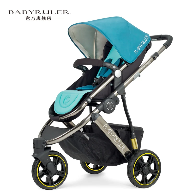 Новая высококачественная детская коляска babyruler детская коляска портативный амортизатор 175 градусов BB тележка - Цвет: Blue 2