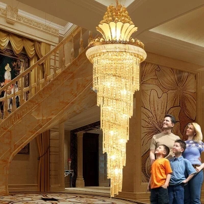 Большая Золотая хрустальная люстра Imperial K9 для гостиничного зала гостиной