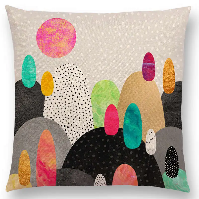 Hot Sale Colorful Rocks Candy Gems Stained Glass Abstract Blocks Geometric Pattern Rainbow Diamond Cushion Sofa Throw Pillow | Дом и сад