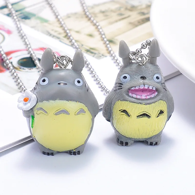 Cute Cartoon Character Pendant Bead Chain Necklace Totoro Doll Resin For Women Children collares de moda 2019 | Украшения и