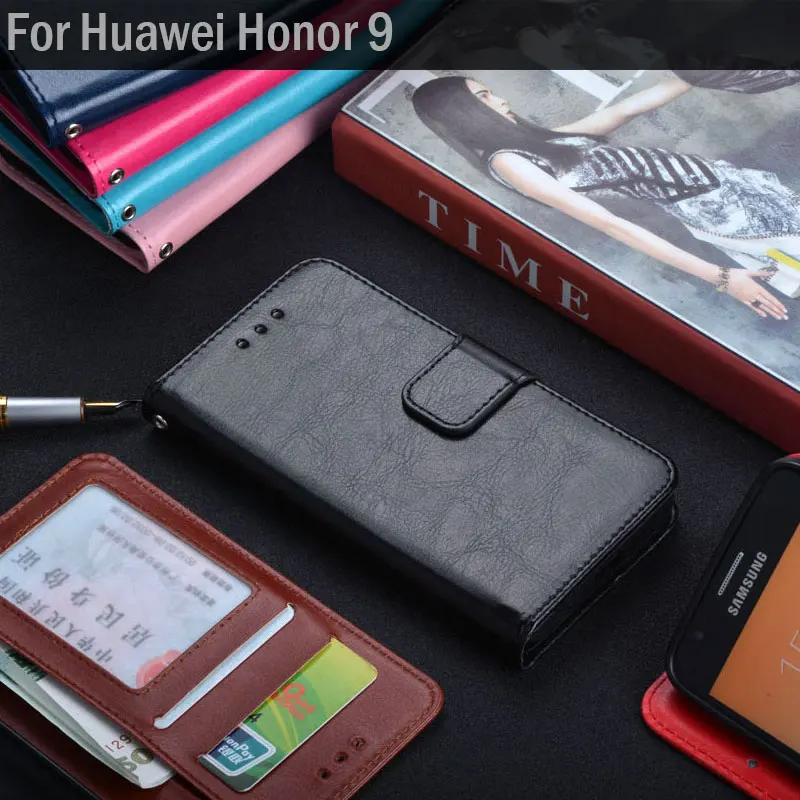 Чехол для Huawei Honor 9 роскошный классический кожаный флип чехол с подставкой и