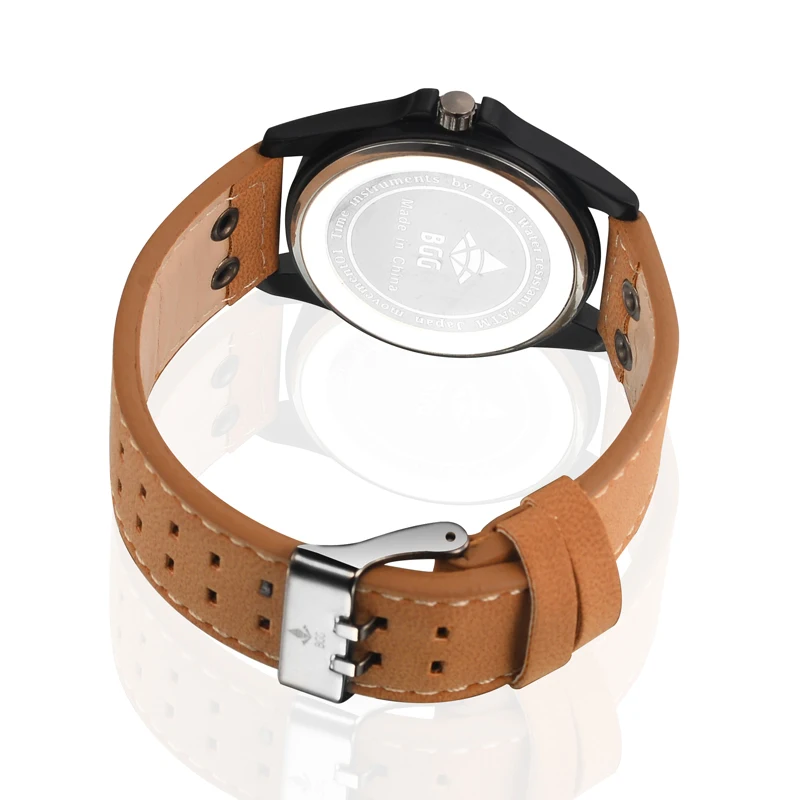 Новинка 2018 военные кварцевые часы мужские спортивные с кожаным ремешком