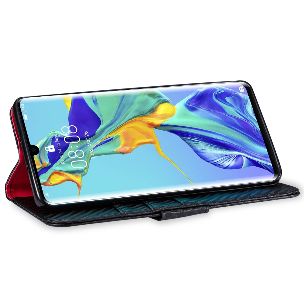 Роскошный углеродный волоконный флип-кошелек для телефона huawei P20 Lite P30 Pro ударопрочный слот для карт кожаный чехол для huawei mate 20 Pro