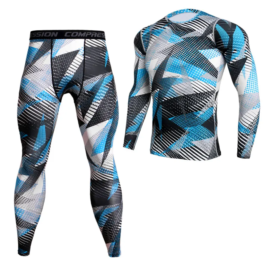 Suit 22 Мужские комплекты для бега, Спортивные Компрессионные костюмы, тренировочные футболки, одежда для спортзала, фитнеса, набор для бега, спортивная одежда, шорты для спортзала, костюм для фитнеса - Цвет: Suit 22