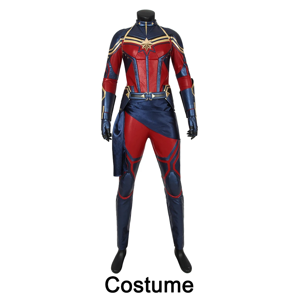 Марвел Капитан Костюм для косплея Carol Danvers Мстители Endgame наряд - Цвет: Costume