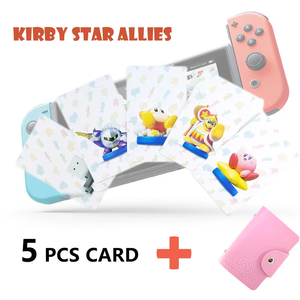 5pcs Kirby star Совместимость с картой Zelda NFC 20 Heart Wolf amibo новая дата для игры Легенда дыхания диких переключатель NFC для переключателя NAND - Цвет: 5pcs Kirby star