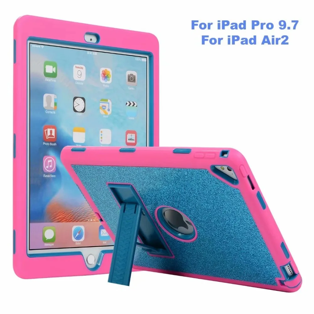 Чехол для Apple iPad6 Air 2 Мягкий Твердый защитный чехол-подставка передняя и задняя