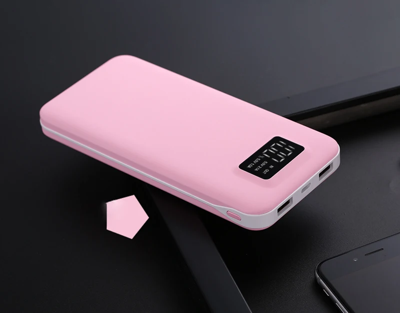 Ультра-тонкий 20000 mAh мобильный источник питания цифровой ЖК-дисплей универсальный банк питания Смартфон Зарядка сокровище