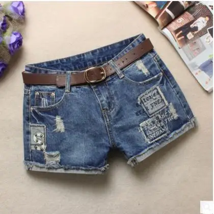 

2021 Womens Summer Jeans Shorts Washed Scratching Hole Casual Denim Sexy Shorts Ripped Mini Cowboy Short Bermuda Feminina J2308