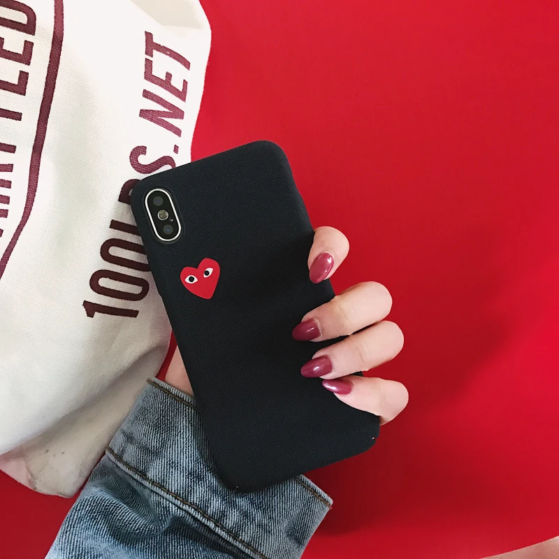 Japan Trend brand CDG Play Comme des Garcons Hard Matte cover case for iphone 6 6s 7 8 plus x xs max xr phone cases |