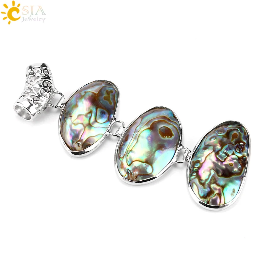 Ожерелье CSJA из Новой Зеландии ожерелье с 3 овальными бусинами натуральное сырье