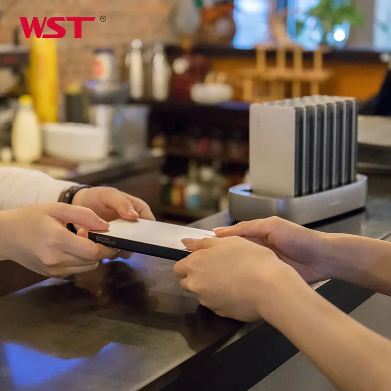 Портативное зарядное устройство WST 8 шт. 8000 мАч со встроенными кабелями для