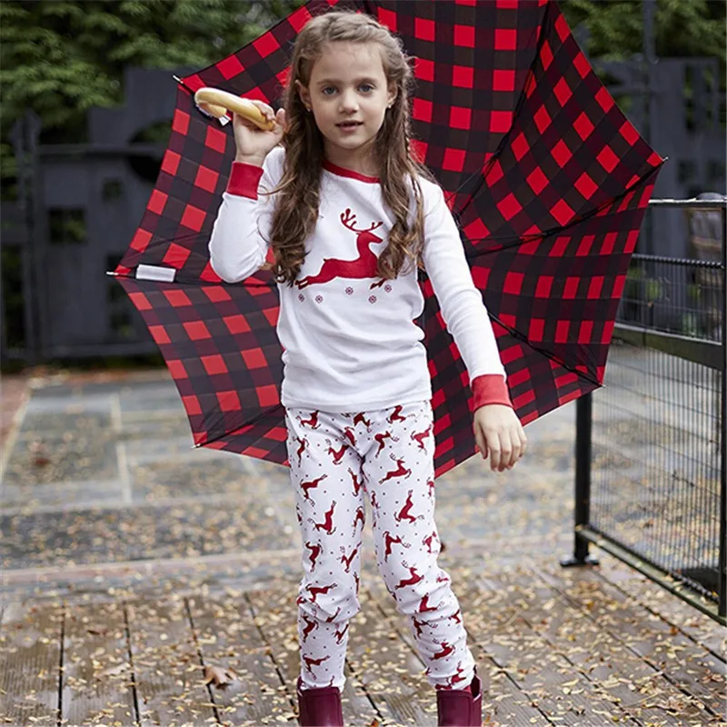 Pudcoco/Рождественская Одинаковая одежда для сна всей семьи пижамный комплект папы