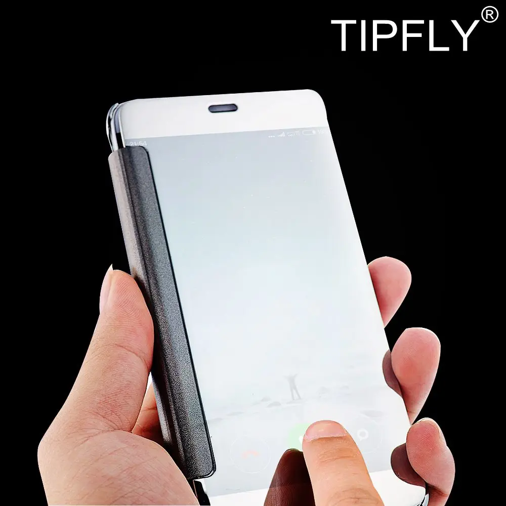 TIPFLY Smart Case покрытие mi rror Clear View Обложка Для Сяо 5 Смарт Флип Кожаный Чехол телефон