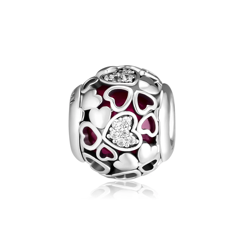 CKK Encased in Love Crystal Charms подходит для berloques DIY браслет из стерлингового серебра 925 пробы