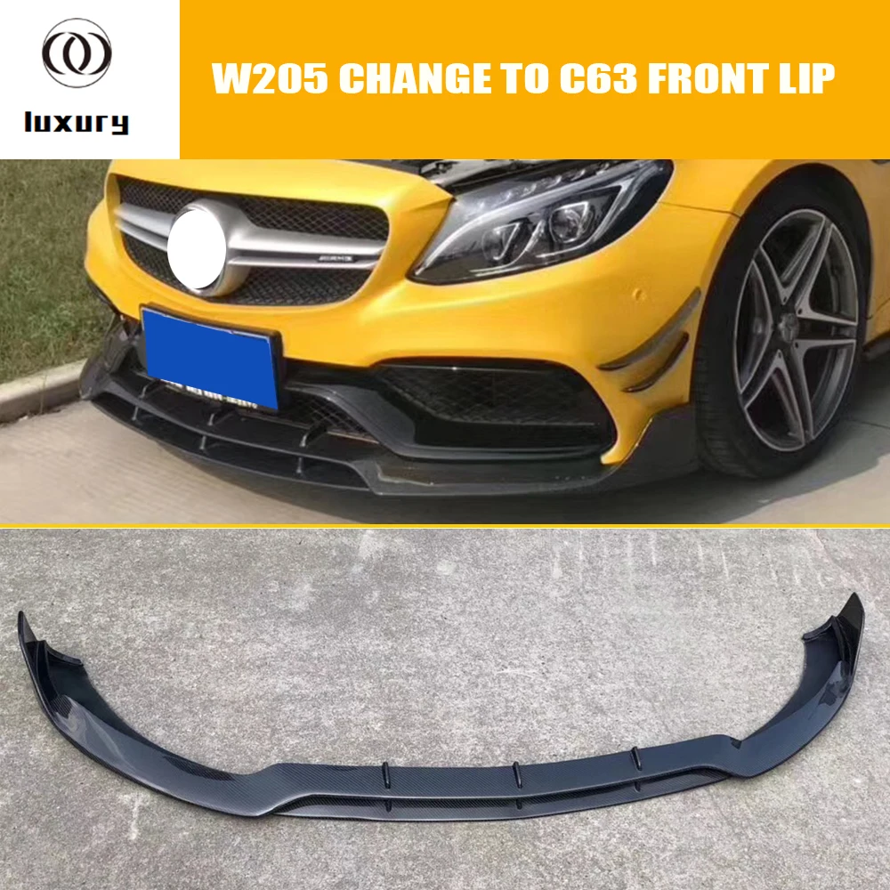 Передняя губа W205 из углеродного волокна для Benz C180 C200 C300 C43 седан изменение на