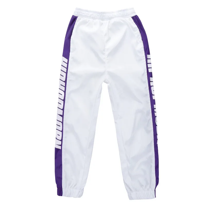 White Pants Сценический конкурс, свободные толстовки с капюшоном, штаны, одежда для хип-хопа, танцев, детей, девочек, мальчиков в стиле джаз уличный хип-хоп одежда танцевальный костюм - Цвет: White Pants