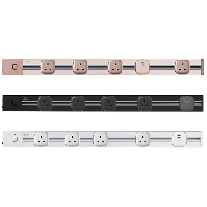 With 4 Sockets 1 USB JOHO завод Socketbar алюминиевый сплав 100 см 4000 Вт 16A Tomada Usb настенная розетка 3C светодиодный светильник для офиса гостиной - Тип: With 4 Sockets 1 USB