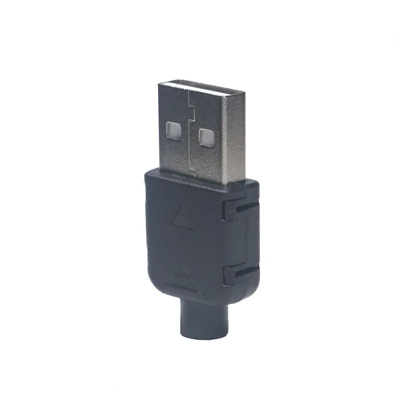 

10 pcs/lot Male 4Pin Type A snap-on triangle Connectors Micro USB Connector Plastic Shell Jack Tail Sockect Plug Black Terminals