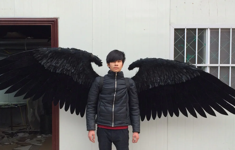 Большой размер черные крылья дьявола косплей поставка серии each wings 140 145 см чистые