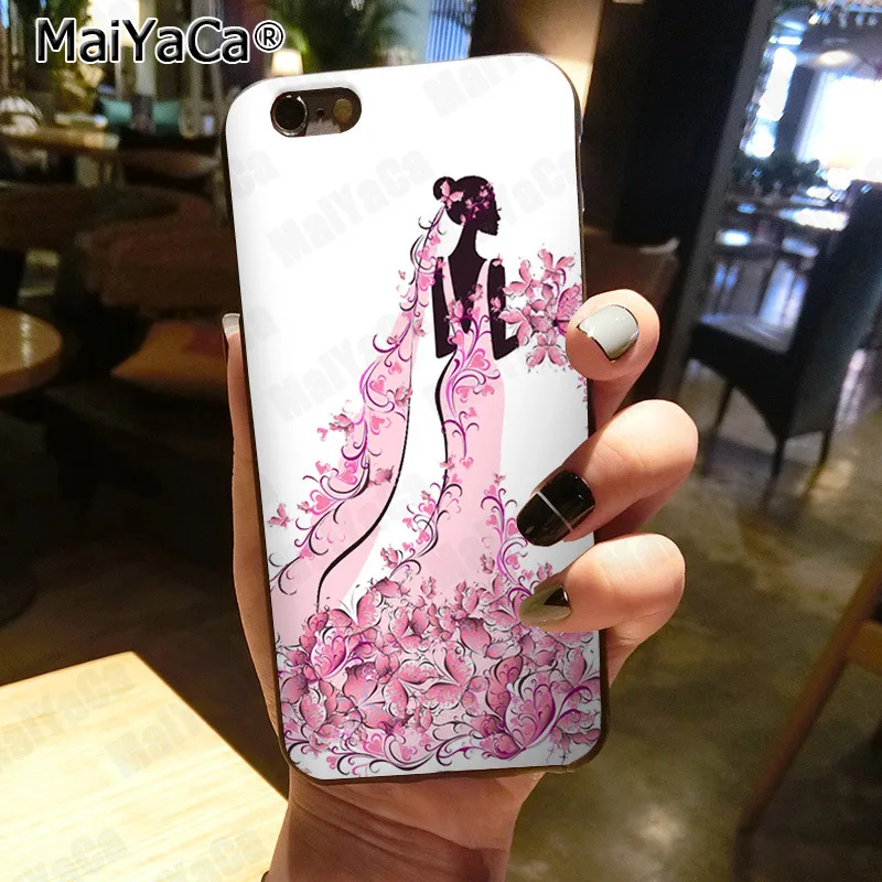 MaiYaCa бабочка танцующая девушка эффект мода 2D Телефон чехол для iphone SE 2020 11 pro 8 7 66S Plus