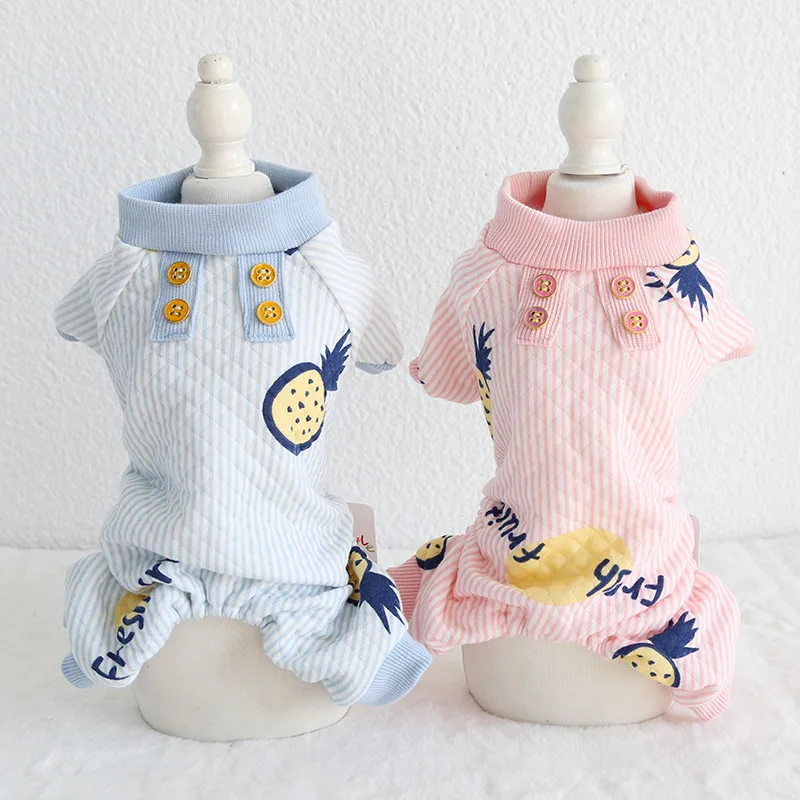 Милый ананас домашних животных кошка собака пижамы комбинезон одежда зима