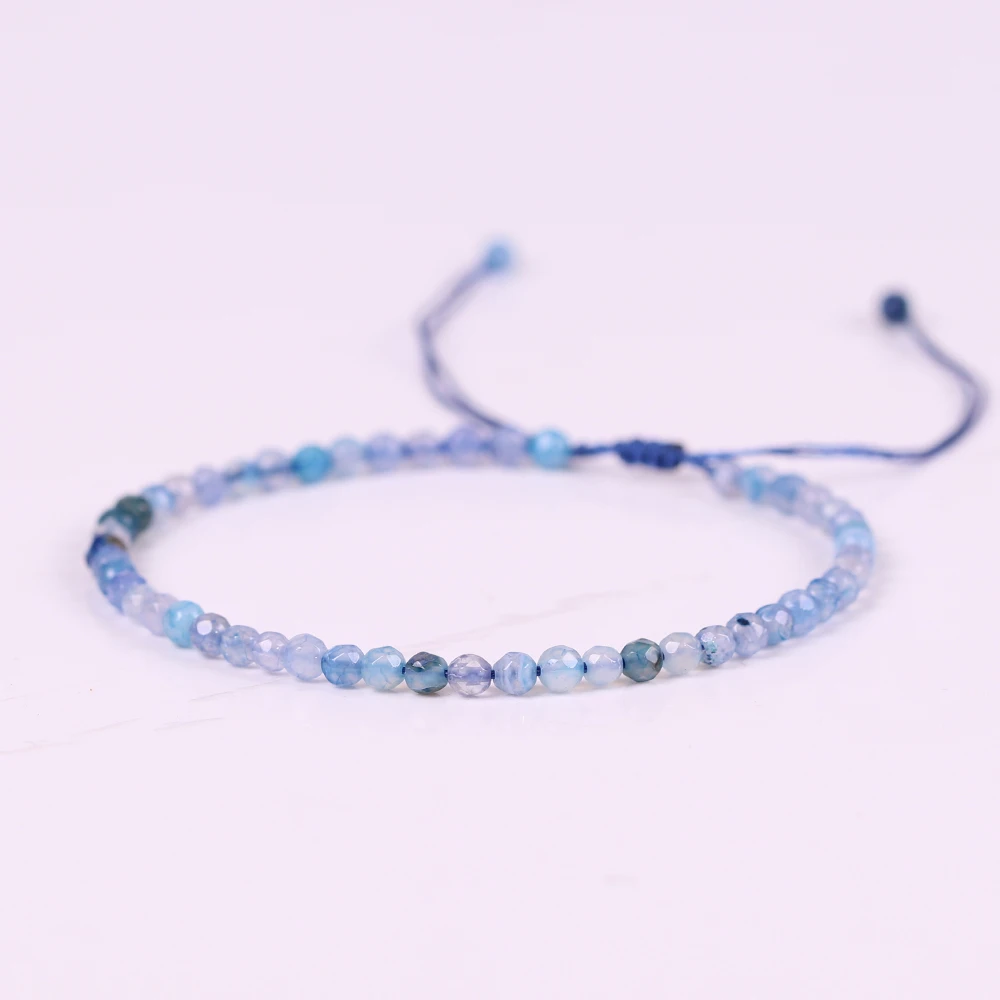 Natural Stone Bracelet Small Blue Pure Crystal Reiki Cleanses Energy Beaded Hand Jewelry Women’s Bracelets Top Quality