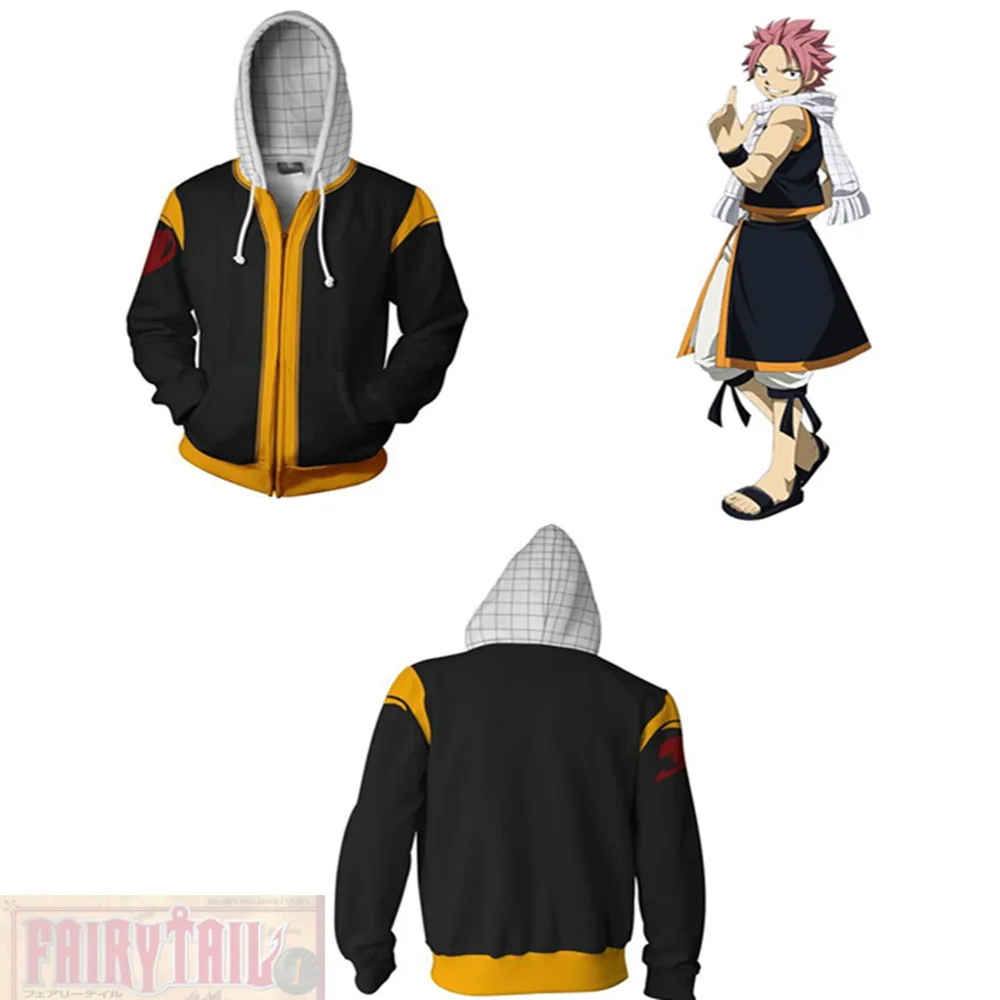 FAIRY TAIL Etherious Natsu Dragneel косплей Хвост Феи толстовки с 3D-принтом на молнии для мужчин и