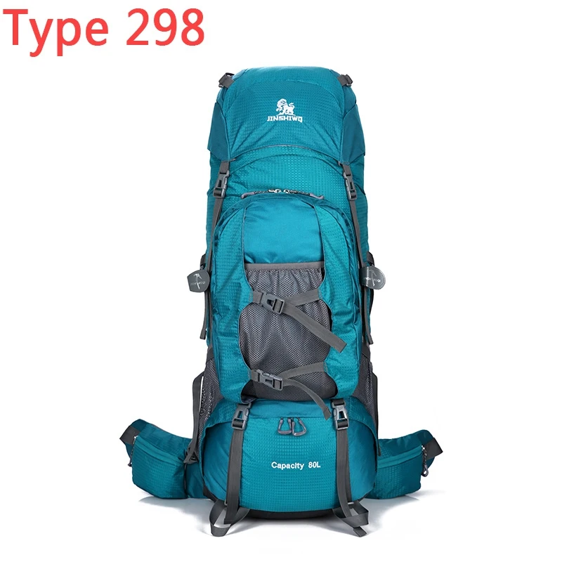 Green 298 80L Альпинистский рюкзак из парусины Наружный тактический рюкзак Походный кемпинг рюкзак Нейлоновый рюкзак Планка рюкзака для путешествий из алюминиевого сплава - Цвет: Green 298