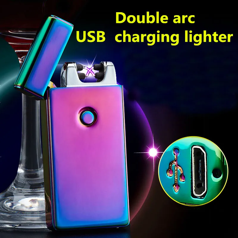 Двойной огонь Arc Пульс электронный Авто прикуриватели электрической дуги USB
