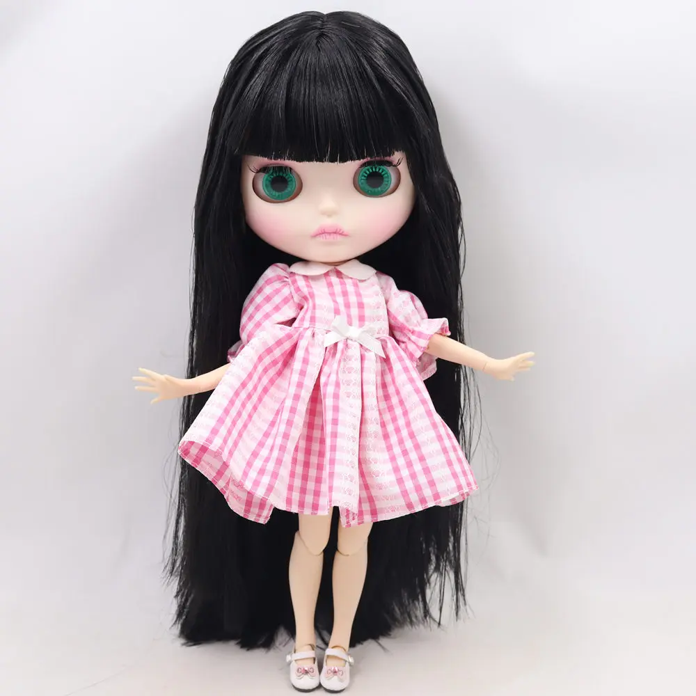 Фото ICY Nude Blyth кукла для серии No. BL9601 черные волосы резные губы матовые лица суставы тела 1/6 bjd №1