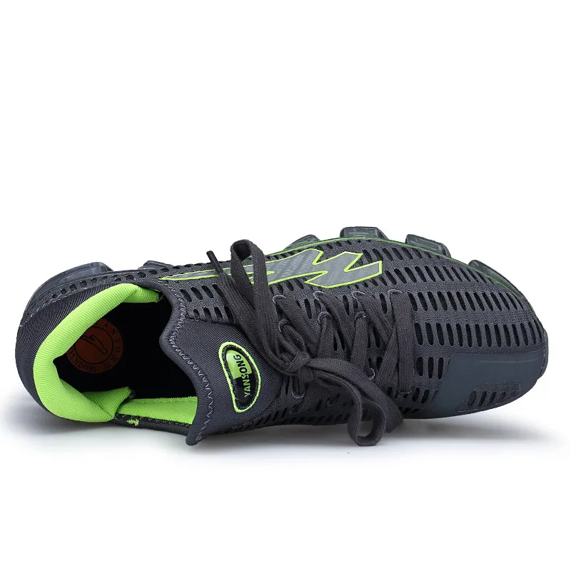Onke Blade Men Running Shoes Grey Green Sports for Male Sneakers Breathes Rubber Sole Buty Sportowe Big Size 11.5 | Спорт и